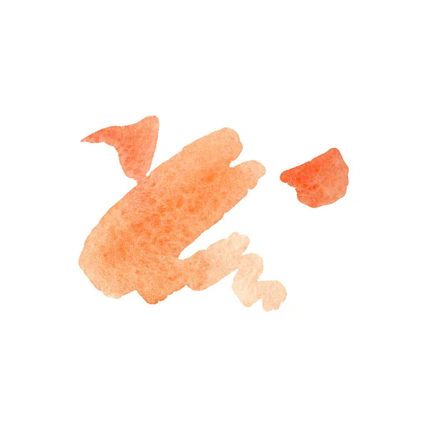 Abstract orange watercolor paper splash shapes isolated drawing. Illustration aquarelle for background. — Stock Photo, Image