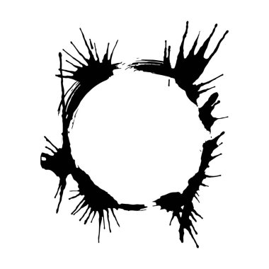 Vektör kuru fırçalama çerçeveler. Elle çizilmiş sanatsal çerçeve. Siyah ve beyaz mürekkep sanat kazınmış. Çerçeve kenarlığı süsleme Meydanı.