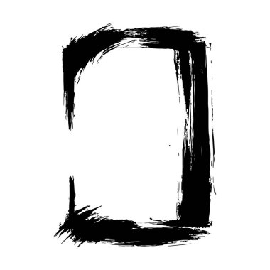 Vektör kuru fırçalama çerçeveler. Elle çizilmiş sanatsal çerçeve. Siyah ve beyaz mürekkep sanat kazınmış. Çerçeve kenarlığı süsleme Meydanı.