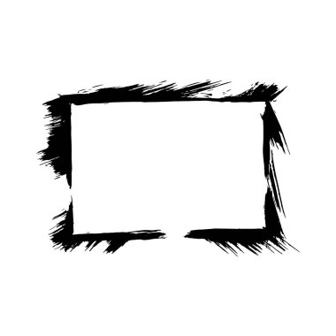 Vektör kuru fırçalama çerçeveler. Elle çizilmiş sanatsal çerçeve. Siyah ve beyaz mürekkep sanat kazınmış. Çerçeve kenarlığı süsleme Meydanı.
