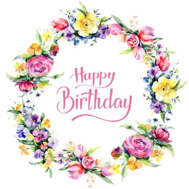 Buketler çiçek botanik çiçekler. Vahşi bahar yaprak izole kır çiçeği. Suluboya arka plan illüstrasyon küme. Suluboya çizim moda aquarelle izole. Çerçeve kenarlığı süsleme Meydanı.