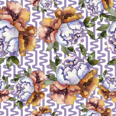 Buketler çiçek botanik çiçekler. Vahşi bahar yaprak izole. Suluboya resim kümesi. Suluboya çizim moda aquarelle. Sorunsuz arka plan deseni. Kumaş duvar kağıdı yazdırma doku.