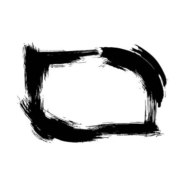 Vektör kuru fırçalama çerçeveler. Elle çizilmiş sanatsal çerçeve. Grunge fırça konturu çerçeve metin, teklif, reklam tasarımı için. Siyah ve beyaz mürekkep sanat kazınmış. Çerçeve kenarlığı süsleme Meydanı.