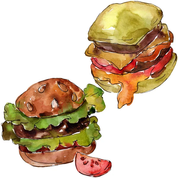 Hamburger Stylu Przypominającym Akwarele Białym Tle Aquarelle Tło Tekstura Otoki — Zdjęcie stockowe