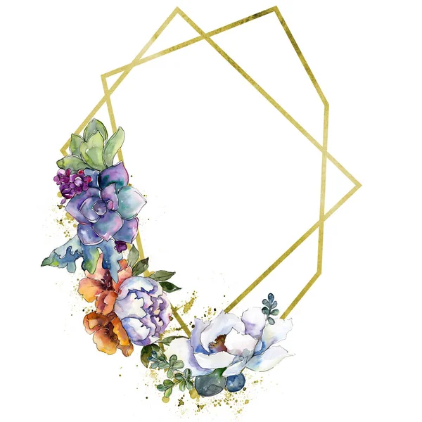 꽃입니다 플라워 격리입니다 수채화 합니다 수채화 그리기 격리입니다 프레임 테두리 — 스톡 사진