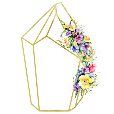 Buketler çiçek botanik çiçekler. Suluboya arka plan illüstrasyon küme. Çerçeve kenarlığı süsleme Meydanı.