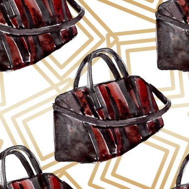 Bir suluboya stil izole öğesi moda kroki. Suluboya resim ayarlayın. Sorunsuz arka plan deseni.