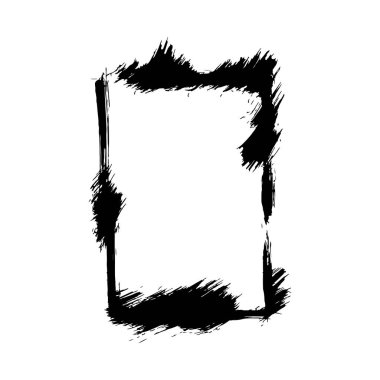 Vektör kuru fırçalama çerçeveler. Elle çizilmiş sanatsal çerçeve. Siyah ve beyaz mürekkep sanat kazınmış. Çerçeve kenarlığı süsleme Meydanı.