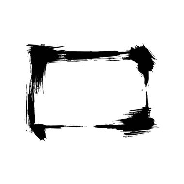 Vektör kuru fırçalama çerçeveler. Elle çizilmiş sanatsal çerçeve. Siyah ve beyaz mürekkep sanat kazınmış. Çerçeve kenarlığı süsleme Meydanı.