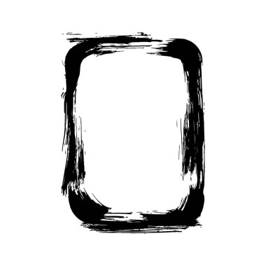 Vektör kuru fırçalama çerçeveler. Elle çizilmiş sanatsal çerçeve. Siyah ve beyaz mürekkep sanat kazınmış. Çerçeve kenarlığı süsleme Meydanı.