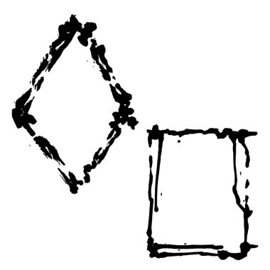 Vektör kuru fırçalama çerçeveler. Elle çizilmiş sanatsal çerçeve. Siyah ve beyaz mürekkep sanat kazınmış. Çerçeve kenarlığı süsleme Meydanı.