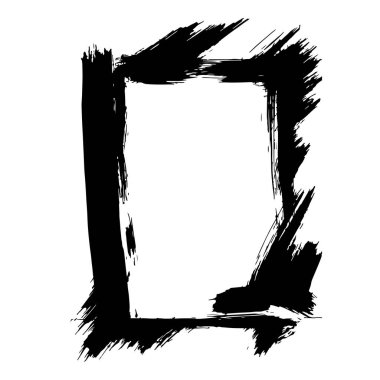 Vektör kuru fırçalama çerçeveler. Elle çizilmiş sanatsal çerçeve. Siyah ve beyaz mürekkep sanat kazınmış. Çerçeve kenarlığı süsleme Meydanı.