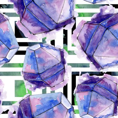 Renkli elmas taş takı mineraller. Suluboya kristal taş arka plan ayarlayın. Sorunsuz arka plan deseni.