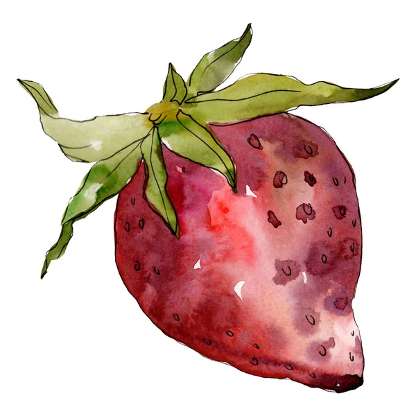 Fraise alimentation saine dans un style aquarelle isolé. Ensemble de fond aquarelle. Élément d'illustration de baies isolé . — Photo