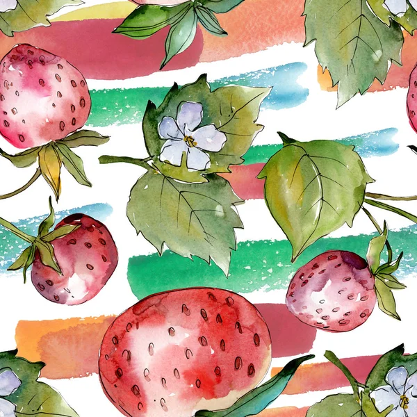 Υγιεινά φαγητά φράουλας. Η ζωγραφική της μόδας είναι απομονωμένη. Ομαλή μοτίβο φόντου. — Φωτογραφία Αρχείου
