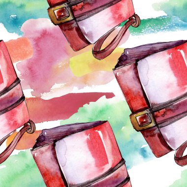 Bir suluboya stil izole öğesi moda kroki. Suluboya resim ayarlayın. Sorunsuz arka plan deseni.