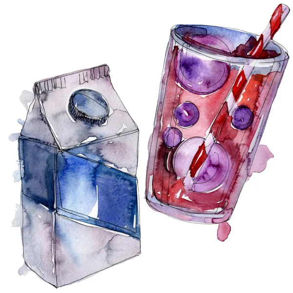 Boissons gazeuses fraîches et froides. Ensemble d'illustration de fond aquarelle. Elément d'illustration de boisson isolée . — Photo