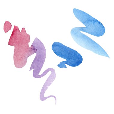 Soyut aquarelle kağıt sıçrama şekiller çizim. Suluboya arka plan seti. Yalıtılmış soyut illüstrasyon öğesi.