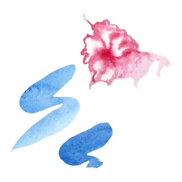 Streszczenie Aquarelle papier Splash kształty rysunek. Zestaw tła akwarelowego. Izolowany abstrakcyjny element ilustracji. — Zdjęcie stockowe