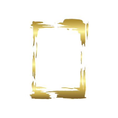 Kuru fırça çerçeveleri kümesi. Elle çizilmiş sanatsal çerçeveler. Altın oyma mürekkep sanatı. Yalıtılmış çerçeve çizim öğesi.