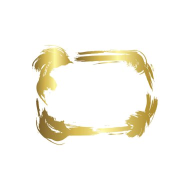 Kuru fırça çerçeveleri kümesi. Elle çizilmiş sanatsal çerçeveler. Altın oyma mürekkep sanatı. Yalıtılmış çerçeve çizim öğesi.