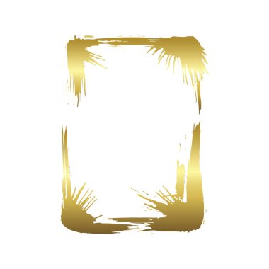 Kuru fırça çerçeveleri kümesi. Elle çizilmiş sanatsal çerçeveler. Altın oyma mürekkep sanatı. Yalıtılmış çerçeve çizim öğesi.