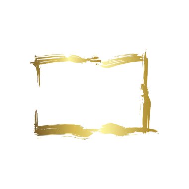 Kuru fırça çerçeveleri kümesi. Elle çizilmiş sanatsal çerçeveler. Altın oyma mürekkep sanatı. Yalıtılmış çerçeve çizim öğesi.