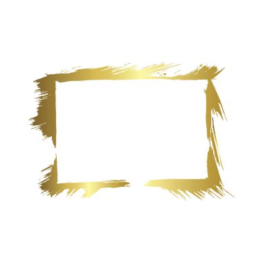 Kuru fırça çerçeveleri kümesi. Elle çizilmiş sanatsal çerçeveler. Altın oyma mürekkep sanatı. Yalıtılmış çerçeve çizim öğesi.