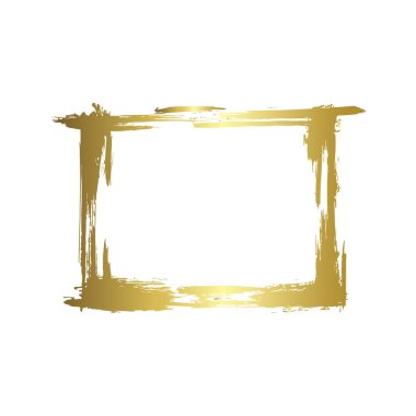 Kuru fırça çerçeveleri kümesi. Elle çizilmiş sanatsal çerçeveler. Altın oyma mürekkep sanatı. Yalıtılmış çerçeve çizim öğesi.
