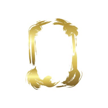 Kuru fırça çerçeveleri kümesi. Elle çizilmiş sanatsal çerçeveler. Altın oyma mürekkep sanatı. Yalıtılmış çerçeve çizim öğesi.