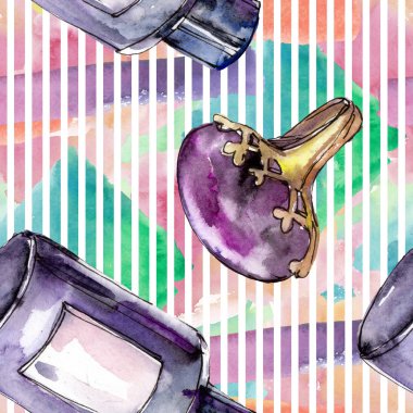 Bir suluboya stil izole öğesi moda kroki. Suluboya resim ayarlayın. Sorunsuz arka plan deseni.