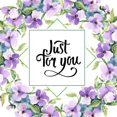 Buket çiçek botanik çiçekler. Suluboya arka plan illüstrasyon küme. Çerçeve kenarlığı süsleme Meydanı.