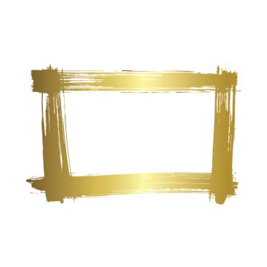 Kuru fırça çerçeveleri kümesi. Elle çizilmiş sanatsal çerçeveler. Altın oyma mürekkep sanatı. Yalıtılmış çerçeve çizim öğesi.
