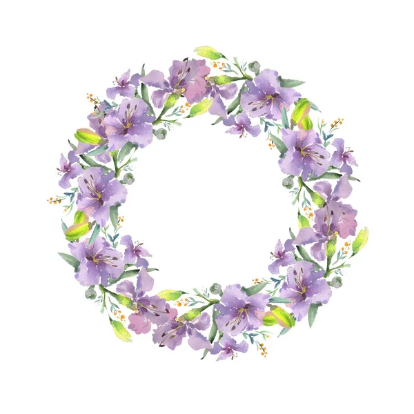 Ramo de flores botánicas florales. Conjunto de ilustración de fondo acuarela. Marco borde ornamento cuadrado . — Foto de Stock