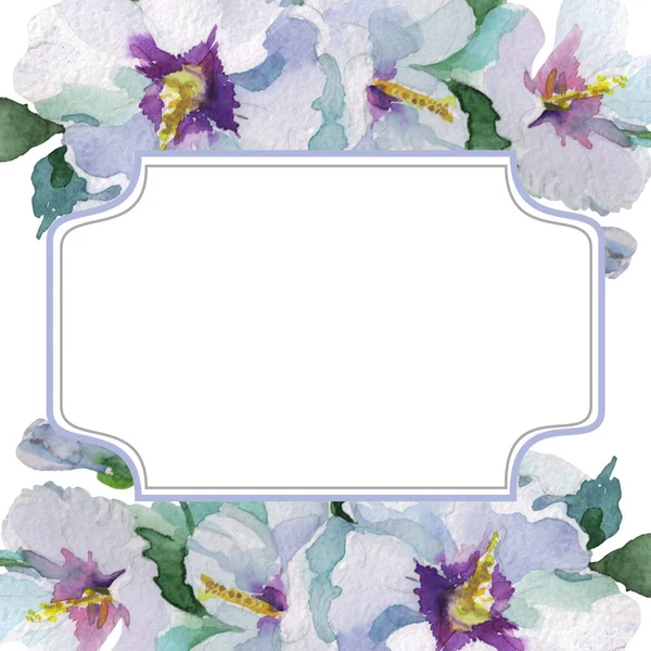 Boeket bloemen botanische bloemen. Aquarel achtergrond afbeelding instellen. Frame grens ornament vierkant. — Stockfoto