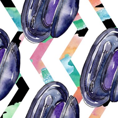 Moda kroki glamour çizimde bir suluboya stil izole öğesi. Sorunsuz arka plan deseni.