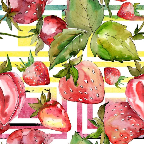 Υγιεινά φαγητά φράουλας. Σύνολο εικονογράφησης φόντου. Ομαλή μοτίβο φόντου. — Φωτογραφία Αρχείου