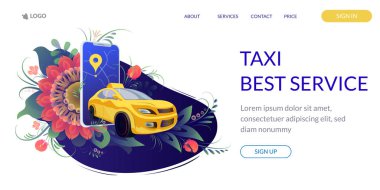 Proje teslimi, ulaşım, taksi için web sayfası tasarım şablonu. Modern vektör illüstrasyon kavramları.