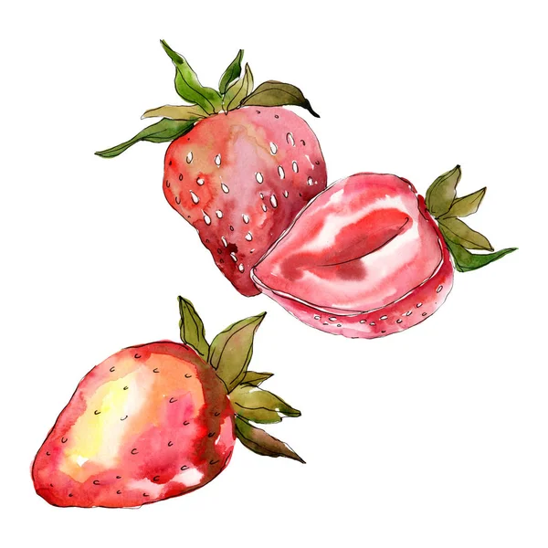 Υγιεινά φαγητά φράουλας. Σύνολο εικονογράφησης φόντου. Μεμονωμένο στοιχείο απεικόνισης μούρων. — Φωτογραφία Αρχείου