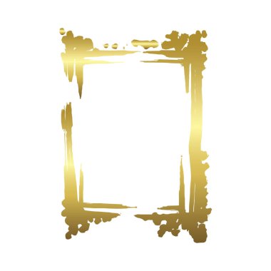 Vektör Kuru fırça çerçeveleri kümesi. Elle çizilmiş sanatsal çerçeveler. Altın oyma mürekkep sanatı. Yalıtılmış illüstrasyon öğesi.