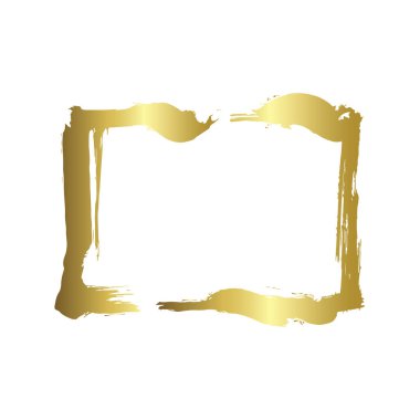 Vektör Kuru fırça çerçeveleri kümesi. Elle çizilmiş sanatsal çerçeveler. Altın oyma mürekkep sanatı. Yalıtılmış illüstrasyon öğesi.