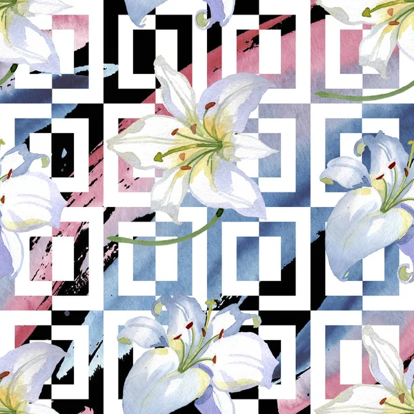 Λουλούδια Από Λευκό Κρίνο Άγριο Λουλούδι Φύλλων Ελατηρίου Σετ Εικονογράφησης — Φωτογραφία Αρχείου