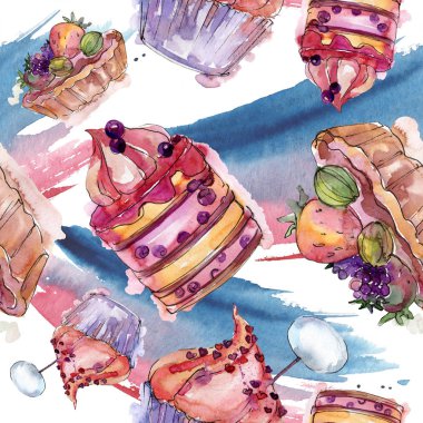 Mor gül buket çiçek botanik çiçekler. Suluboya arka plan illüstrasyon küme. Çerçeve kenarlığı süsleme Meydanı.