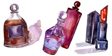 Moda kroki glamour çizimde bir suluboya stil izole öğesi. Suluboya arka plan ayarlamak.