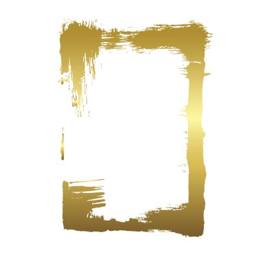 Vektör Kuru fırça çerçeveleri kümesi. Elle çizilmiş sanatsal çerçeveler. Altın oyma mürekkep sanatı. Yalıtılmış illüstrasyon öğesi.