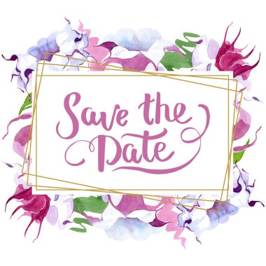 Brugmansia çiçek botanik çiçekleri. Suluboya arka plan illüstrasyon seti. Çerçeve kenarlık süs karesi.