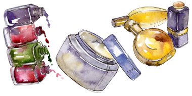 Moda kroki glamour çizimde bir suluboya stil izole öğesi. Suluboya arka plan ayarlamak.