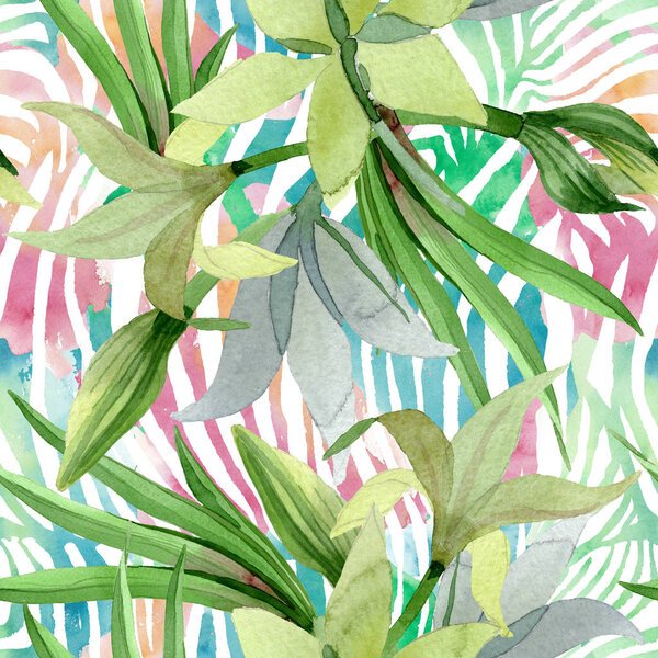 Amaryllis floral botanical flowers. Watercolor background illustration set. Seamless background pattern.