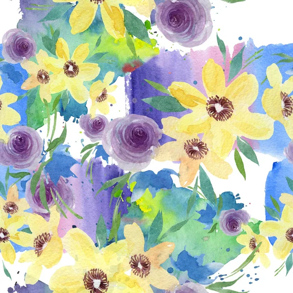 Şakayık Çiçekbotanik Çiçekleri Yabani Bahar Yaprağı Kır Çiçeği Suluboya Illüstrasyon — Stok fotoğraf