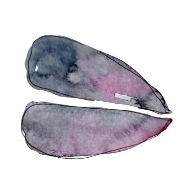 Ram ayak izi çiftlik hayvan izole. Suluboya arka plan illüstrasyon seti. İzole ram illüstrasyon elemanı.